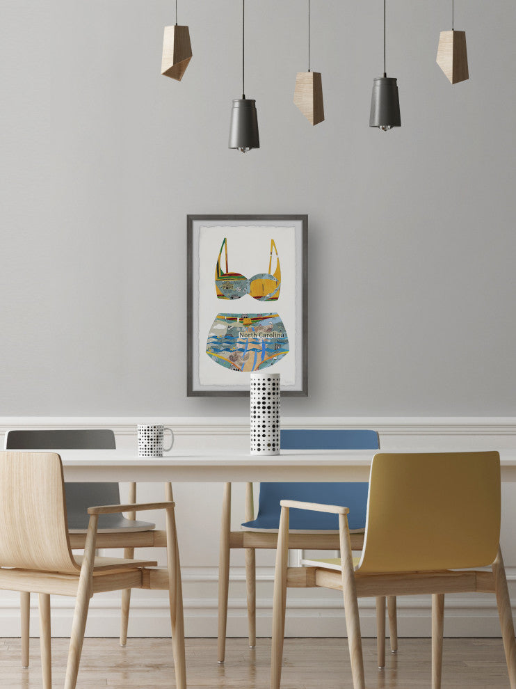 "North Carolina Bikini" Framed Painting Print, 12x18