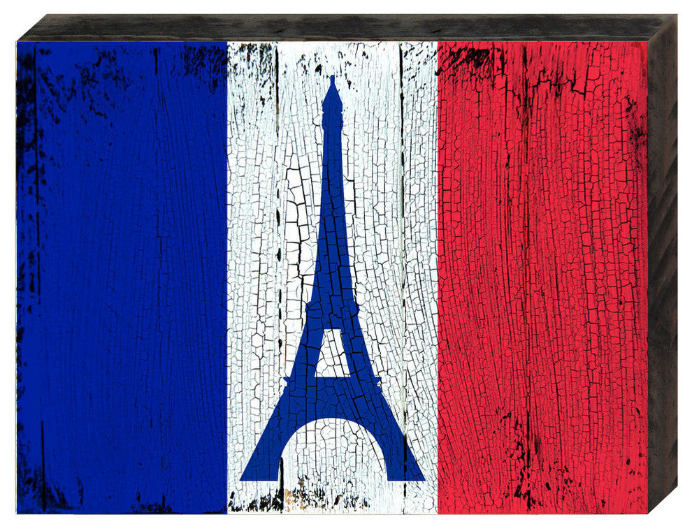 Flag Of France Wooden Block 85099Fr