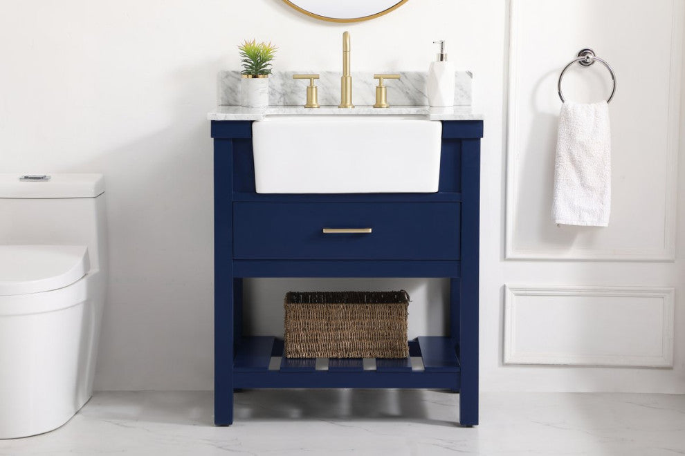 Home Living 22" Farmhouse Blue-Light Bathroom Vanity