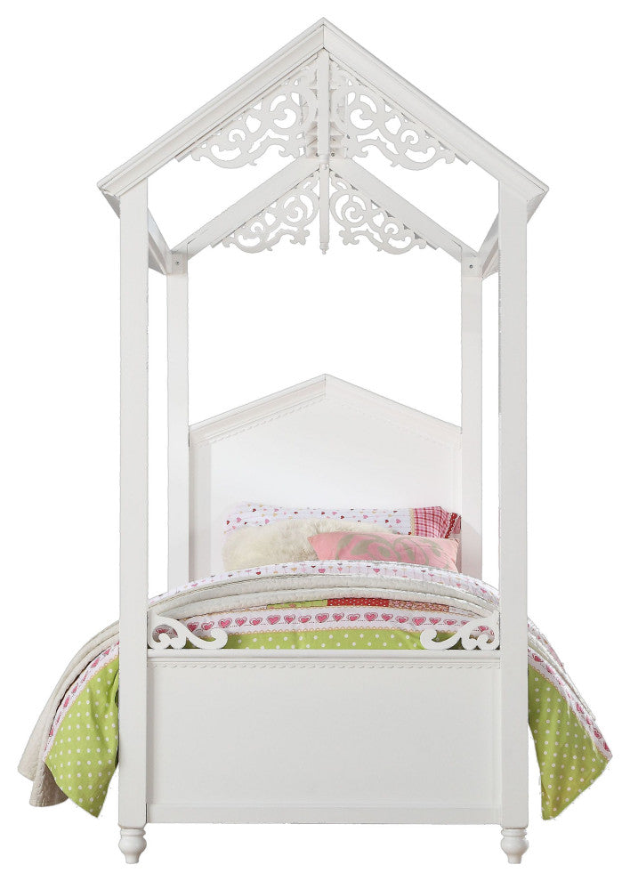 ACME Rapunzel Twin Bed, White