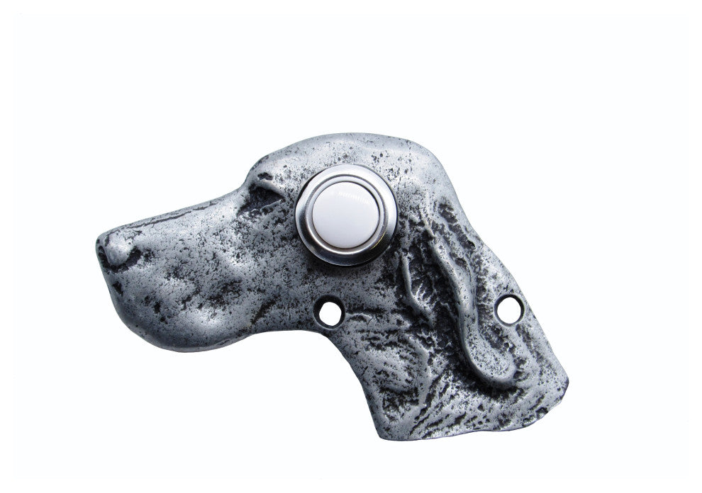 Dog Head Door Bell, Pewter