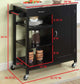 Charlotte Wood and Marble Kitchen Storage Cart, Black