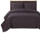 Chervon Reversible Lightweight Microfiber Coverlet Set, Plum, King/Cal King