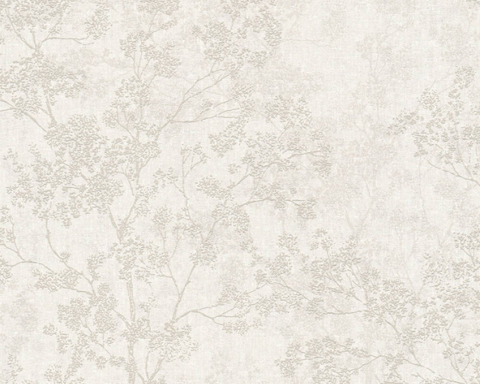 Sample, Floral Textured Wallpaper Featuring Branches And Leaves, 373972