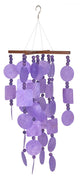 Purple Capiz Chime With Wood Beads