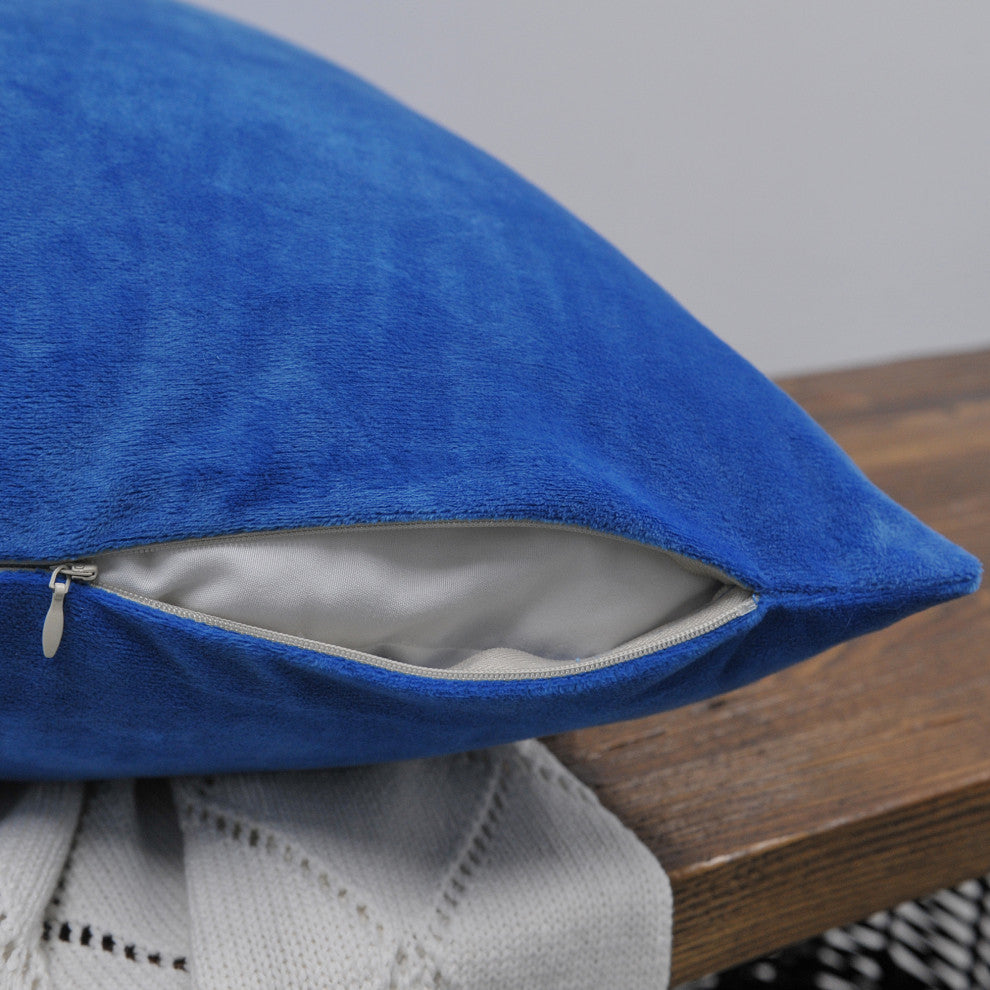 Supersoft Throw Pillow Cover 4 Piece Set, Snorkel Blue