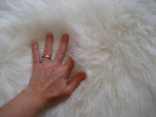 Snowy White Polar Bear Pelt, White Sheepskin, 40"x55"