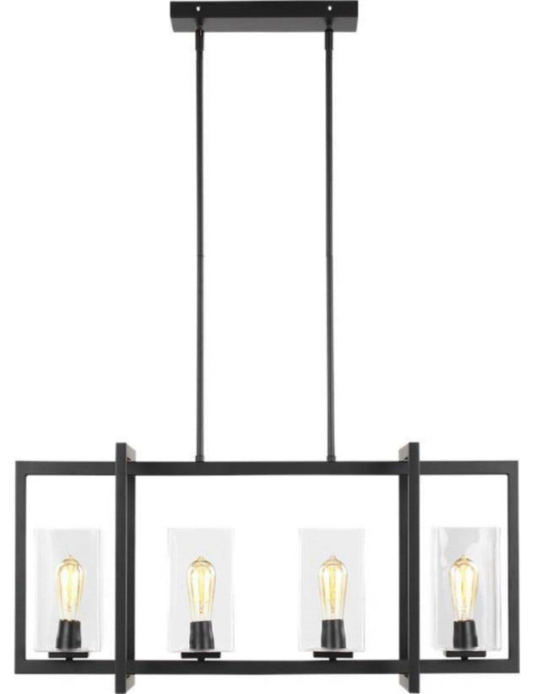 Sea Gull Mitte 4-Light Island Light 6641504EN7-112, Midnight Black