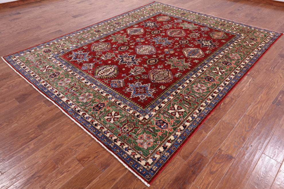 Hand Knotted Super Kazak Wool Rug 8' 2" X 10' 2" Q10536