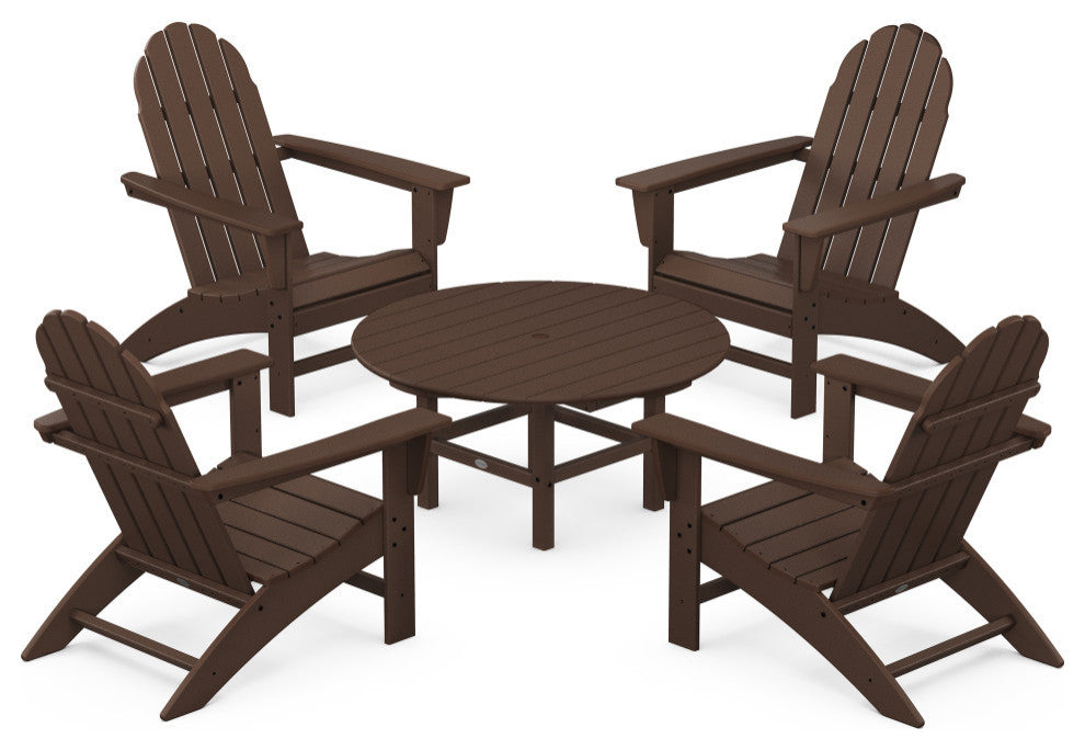 Vineyard 5-Piece Adirondack Chair Conversation Set, Mahogany