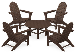 Vineyard 5-Piece Adirondack Chair Conversation Set, Mahogany