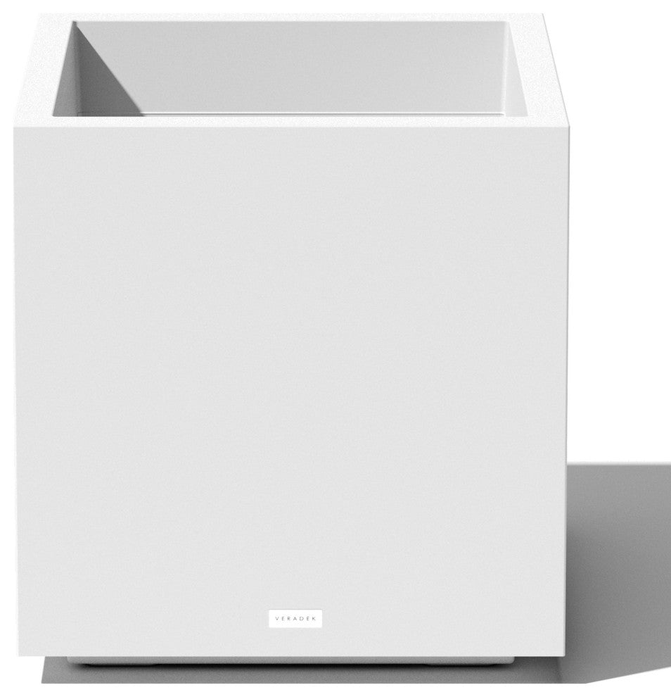 Veradek Block Series Cube Planter, White, Medium