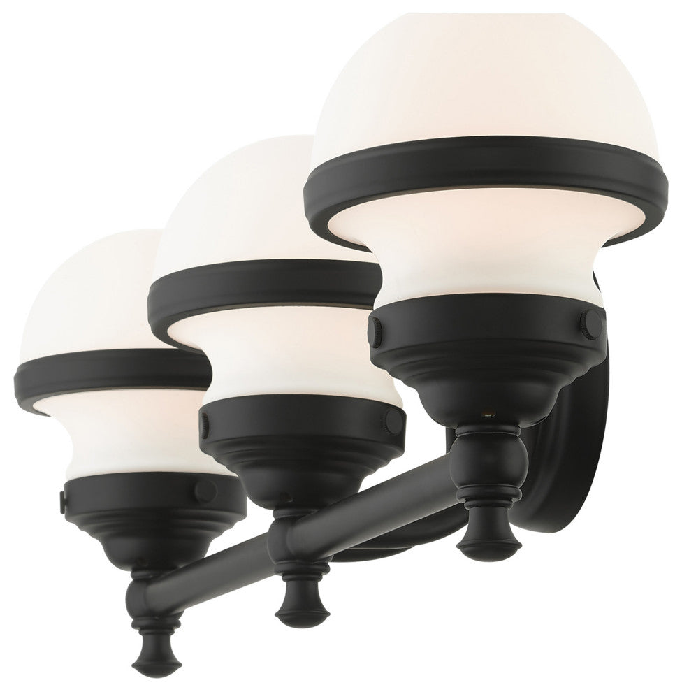 Livex Lighting Oldwick 3 Light Black Vanity Sconce