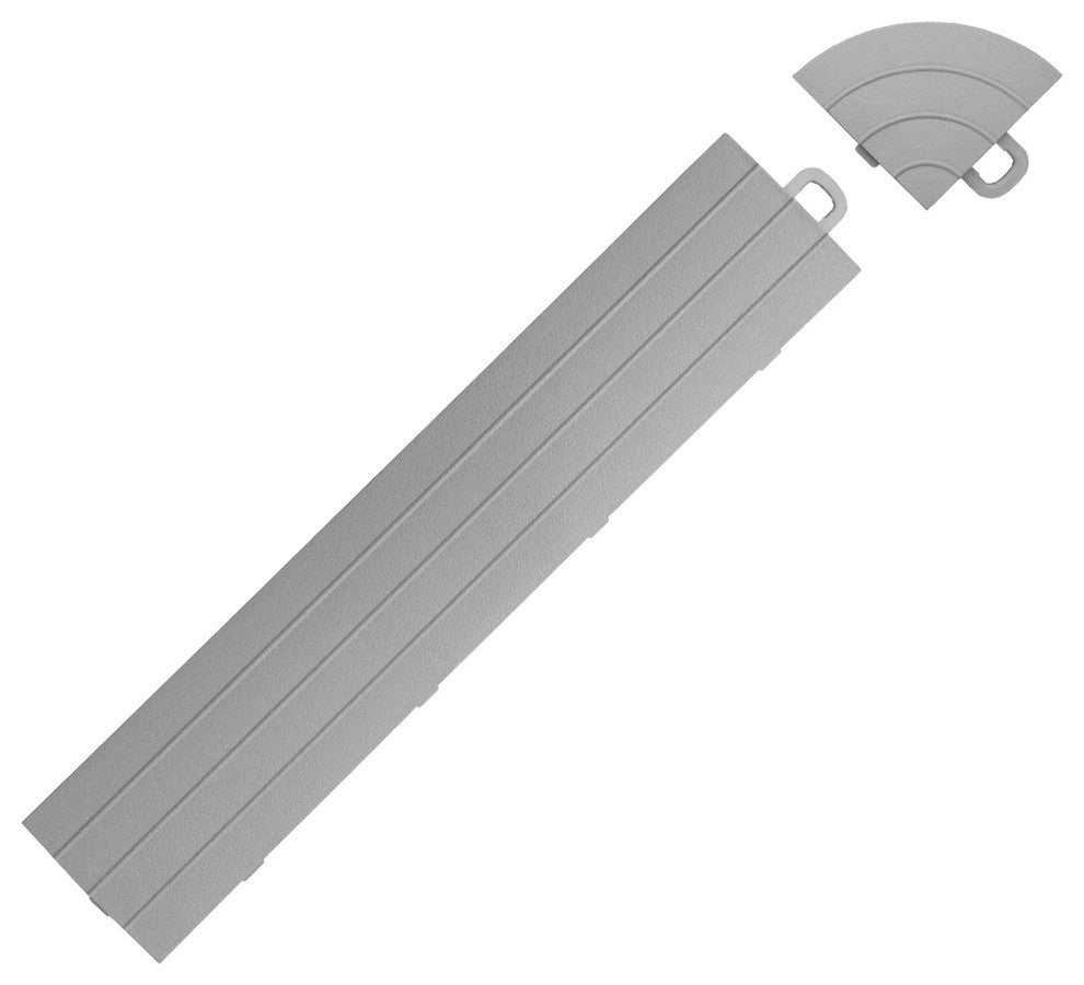 BlockTile Interlocking Ramp Edges, Sample, Gray, Without Loops