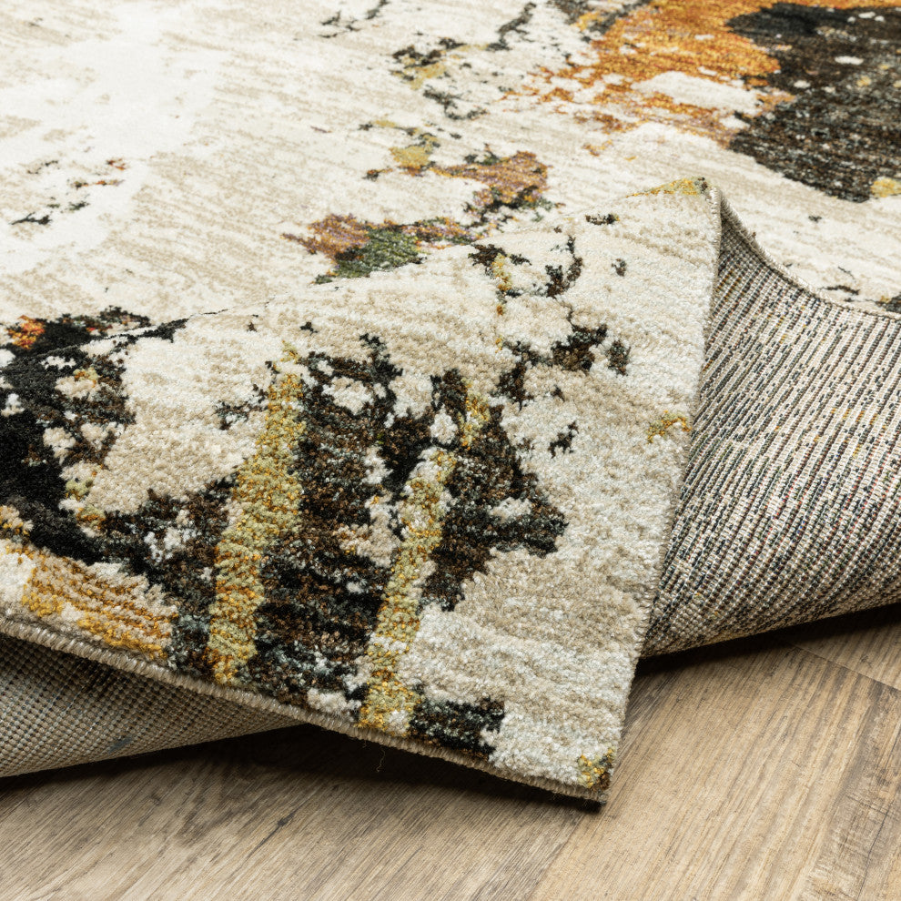 Elements Marble Beige/Charcoal Area Rug, 8'6"x11'7"