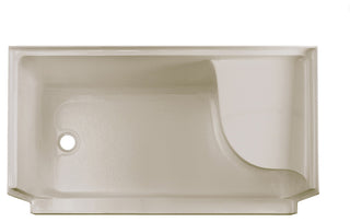 Aquatique 60"x32" Shower Base With Left Hand Drain, Biscuit