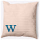 20" x 20" Modern Monogram Indoor/Outdoor Polyester Throw Pillow, Autumn Blue