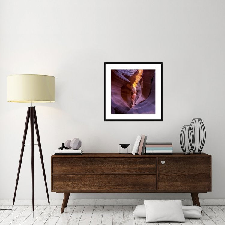 "Fire In Canyon" Framed Digital Print by Sandipan Biswas, 32"x32"