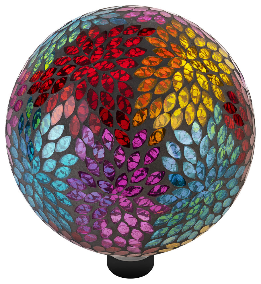 10" Colorful Mosaic Leaves Gazing Globe