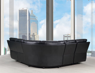 Andrew Leather Air Powered Reclining Contemporary Sectional Black