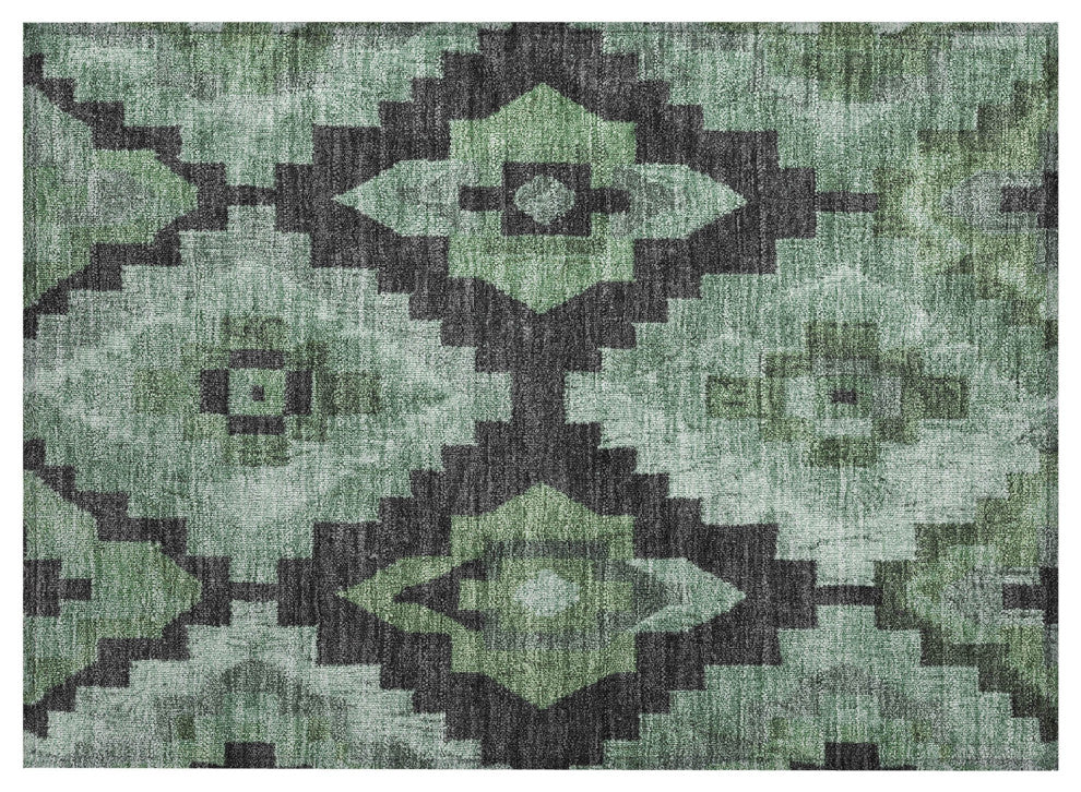 Machine Washable Indoor/Outdoor Chantille ACN1894 Green 1'8" x 2'6" Rug
