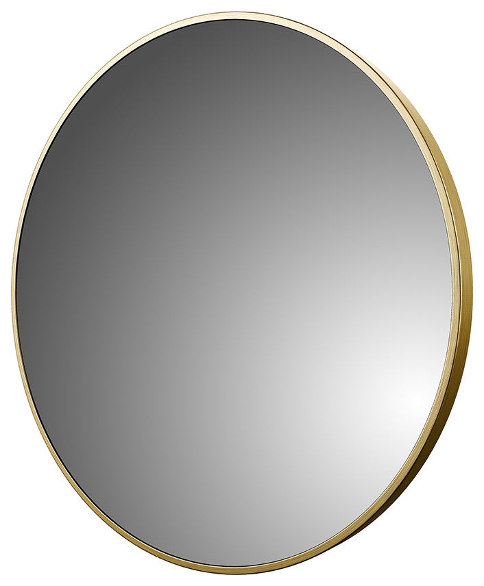 Round Framed Wall Mounted Bathroom Vanity Mirror, Brushed Gold;, 28" X 28";