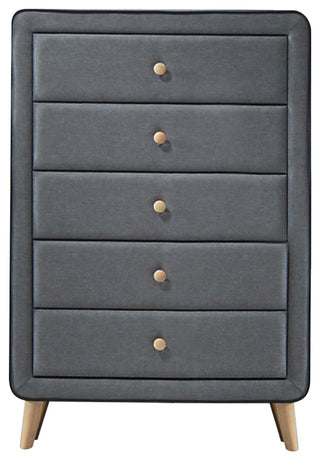 Valda Upholstered Chest, Light Gray Fabric