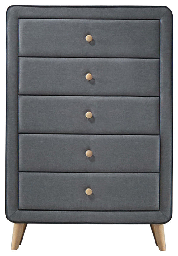 Valda Upholstered Chest, Light Gray Fabric