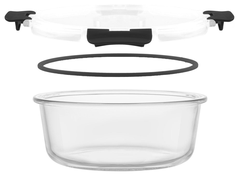 24 Piece Glass Storage Containers With Leakproof Lids Set Black
