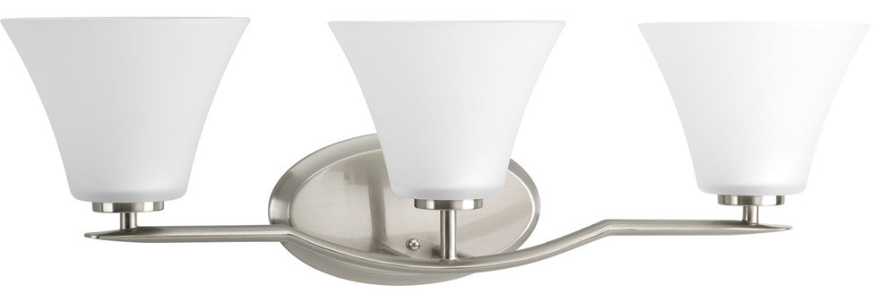Bravo Collection 3-Light Bath Light, Brushed Nickel