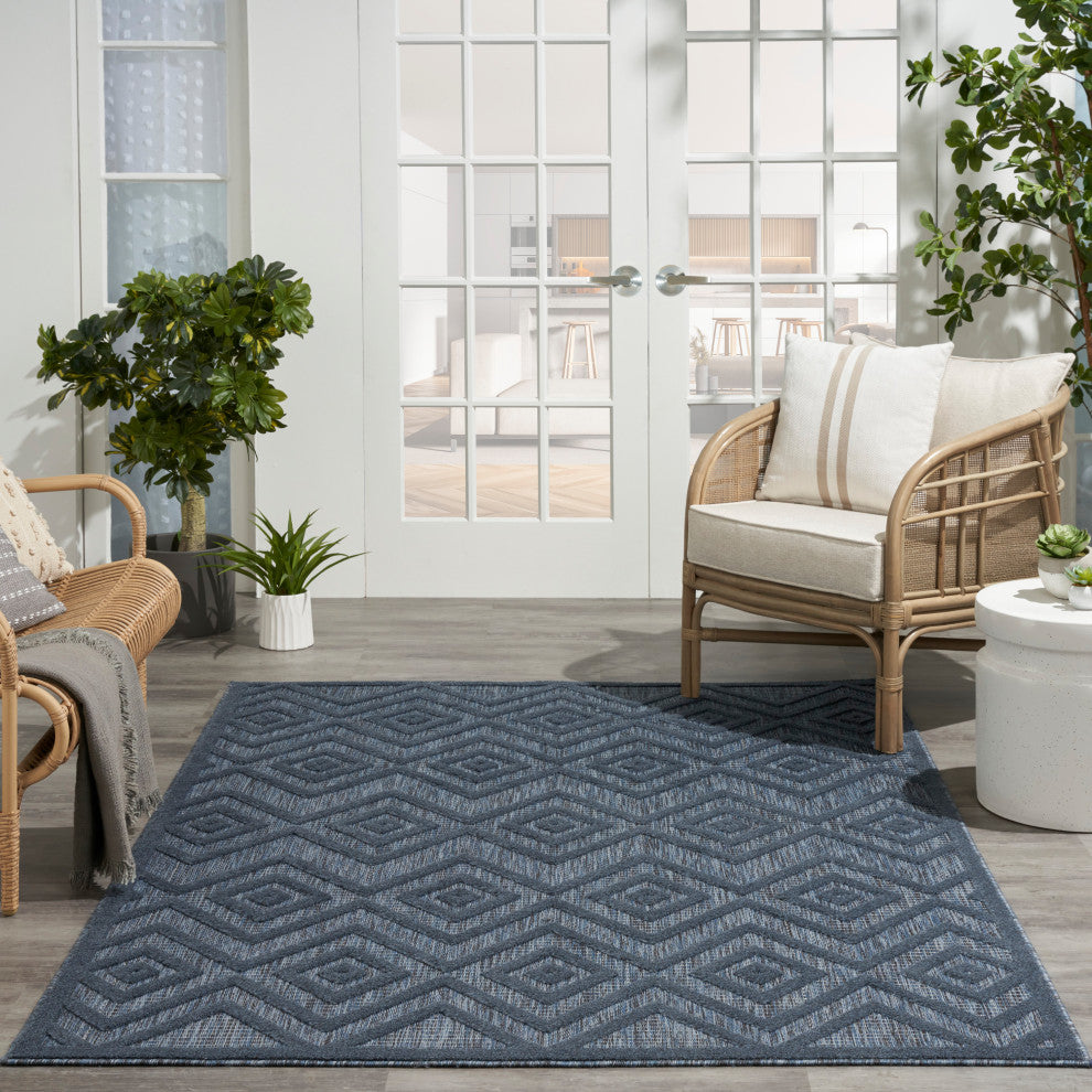 Nourison Versatile 4' x 6' Navy Blue Modern Area Rug