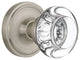Single Classic Rosette With Round Clear Crystal Knob, Satin Nickel, Satin Nickel