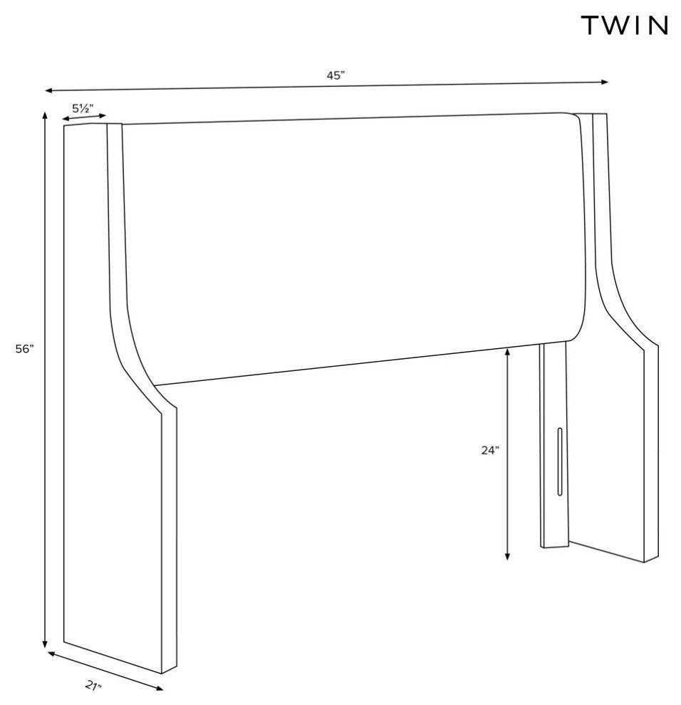 Wingback Headboard, Linen Navy, Twin