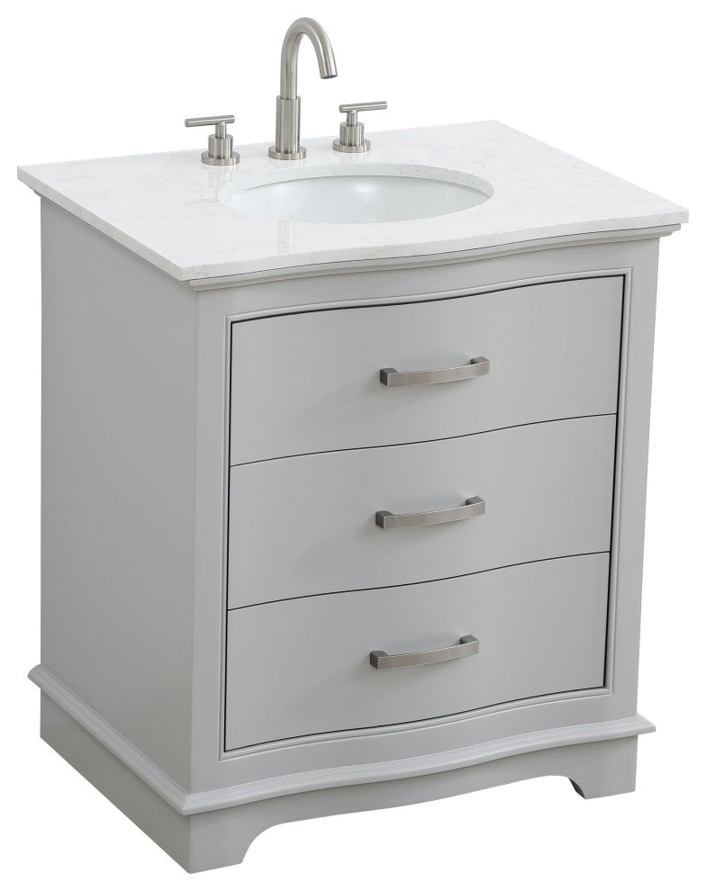 Home Living Knox 30" Single Bathroom Vanity, Grey