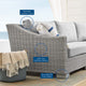 Lounge Sofa Chair Table Set, Rattan, Wicker, Gray, Modern, Outdoor Patio
