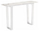 Designer's Choice White Faux Marble and Steel Console Table