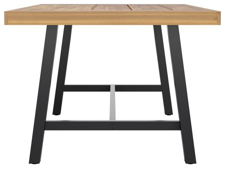 Rafe Commercial Grade Acacia Wood Dining Table - Natural/Black