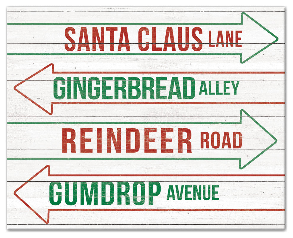 Festive Street Names 16x20 Canvas Wall Art