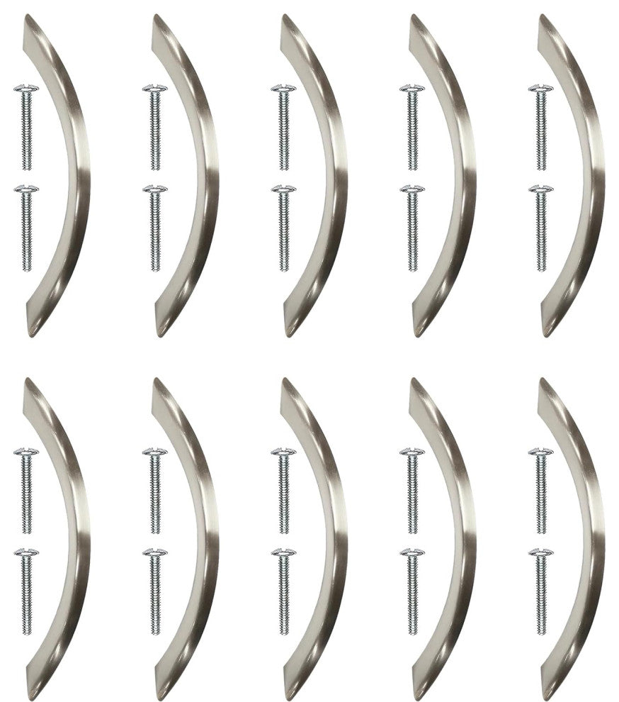 Mascot Hardware 3 in CTC Satin Nickel Curve Drawer Pull - Pack of 10