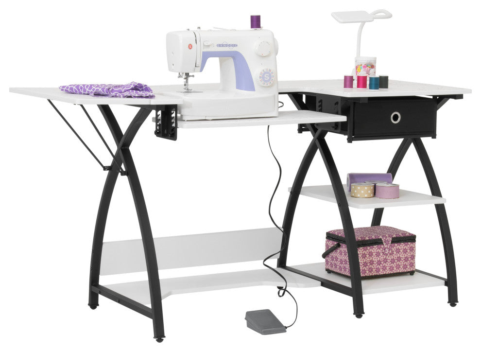 Comet Hobby Desk With Grids, Fold-Down Top, With Height Adjustable Platform