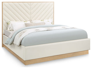 Casa Black Faux Leather King Bed, Cream, King