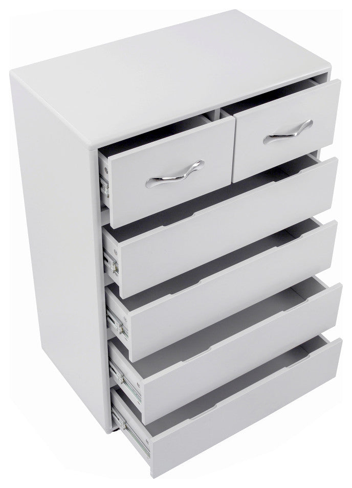 6 Drawer Side Table, Gray