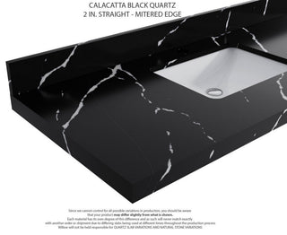 Nashville 42" Single Sink Bath Vanity, White 2" Calacatta Black