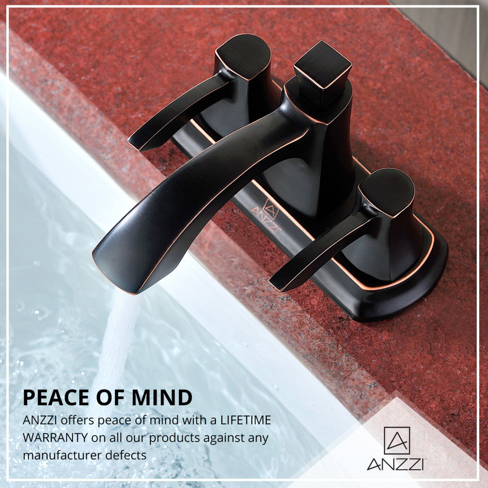 ANZZI Vista Series 4 in. Centerset 2-Handle Mid-Arc Bathroom Faucet, Oil Rubbed Bronze