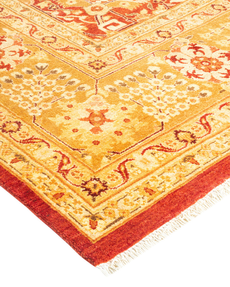 Eclectic, One-of-a-Kind Hand-Knotted Area Rug Orange, 8' 0" x 10' 9"