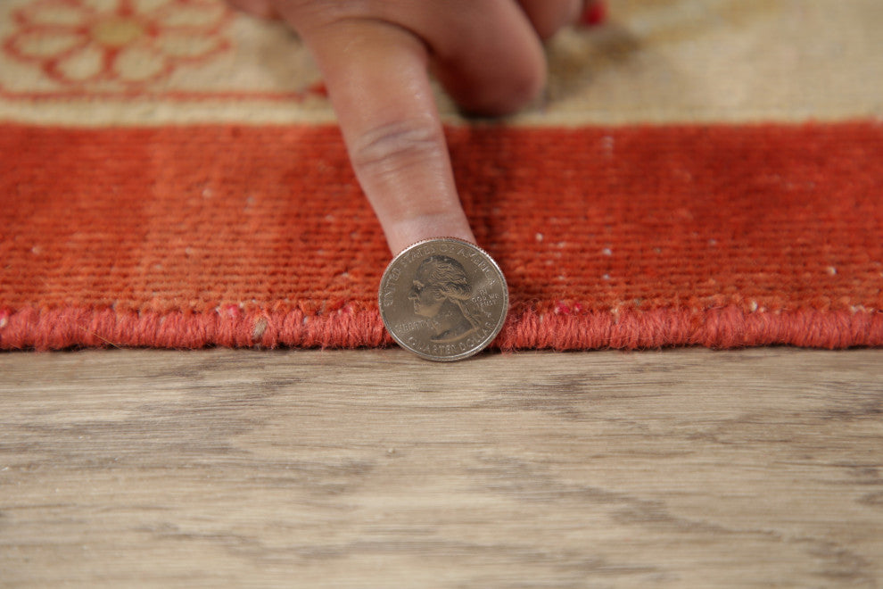 Rustic Style All-Over Hand Made Turkish Area Rug Oriental, Rust, 9 X 13 Ft.