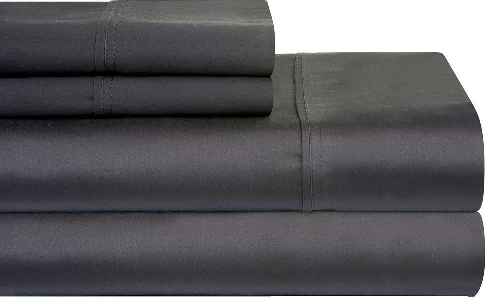 Pointehaven 400TC Deep Fitted Sheet Set, Gray, Twin XL