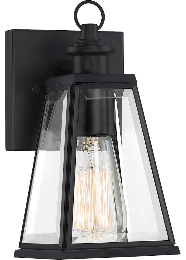 Quoizel PAX8305MBK One Light Outdoor Wall Lantern, Matte Black Finish
