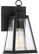Quoizel PAX8305MBK One Light Outdoor Wall Lantern, Matte Black Finish