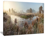 "Frosty Grass Aside River Panorama" Landscape Wall Art, 40"x30"